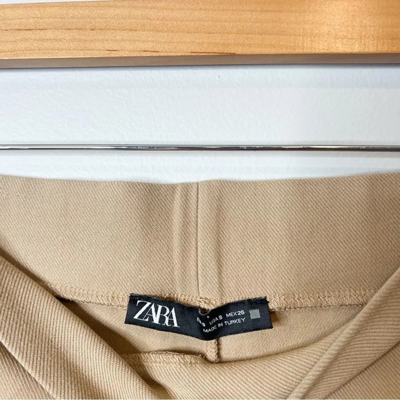 Zara Tan Flared Trouser Leggings Bloggers Favorite - Picture 8 of 9